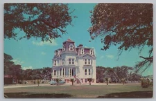 Rockport Texas~Fulton 2nd Empire Mansion~Oakhurst Estate~1950s Car~Postcard