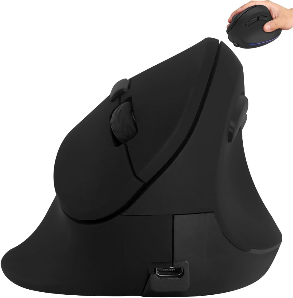 Ergonomic Wireless Vertical Mouse for Large Hands Rechargeable Big Silent Comfort Design-image