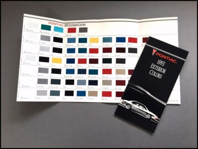 1993 Pontiac Color Paint Guide Car Sales Brochure Firebird Grand Prix Am Sunbird