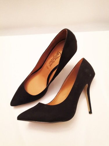 Black Suede High Heel Stiletto Shoes 
