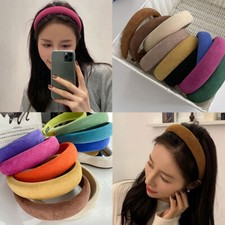 Women Velvet Headband Padded Hairband Wide Hair Hoop Headpiece Girls Princess   
