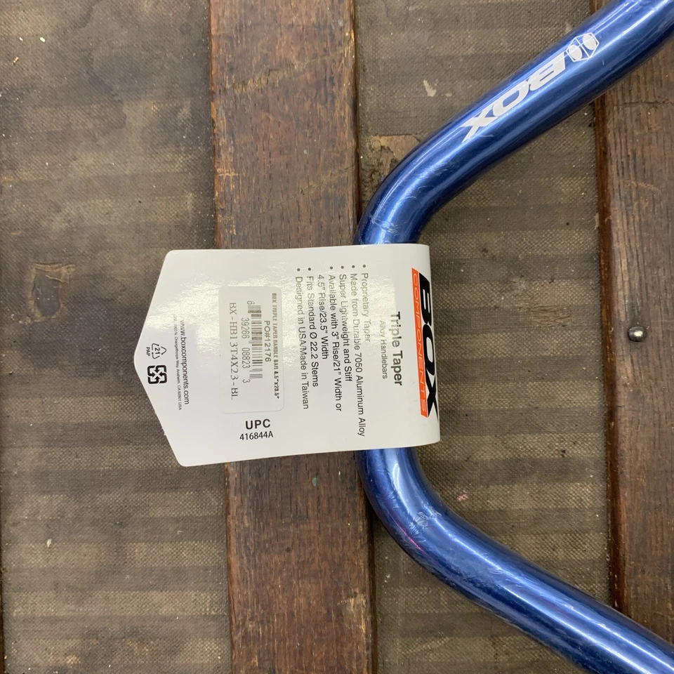 Manillar de aleación triple cono Box Components 22,2 AZUL Foto 2 de 4