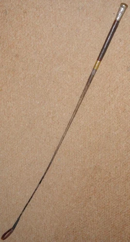 WW1 Military Royal Engineers Steel Lined Horse Riding Whip - Leather Handle