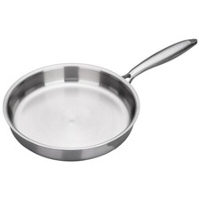 Stainless Steel Frying Pan Uncoated Nonstick Flat Bottom Thickened Universal