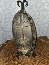 hand carved wooden african tribal mask Tiki Mask Wall Decor Art Piece Raw Design