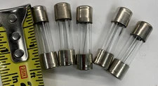 Lot of 5 AGU-5 5A 32V Fast Acting (Fast Blow) Glass Body Fuse 1-1/2" Long 5 Amp