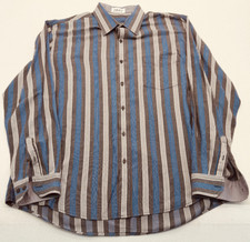 Tasso Elba Long Sleeve Button Up Mens XL Striped Shirt 100 Cotton 2847