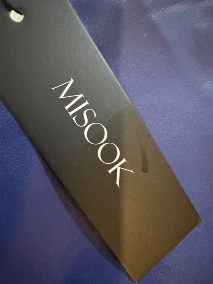 Nuevo con etiquetas Misook Falda de cuero azul marino y chaqueta a juego talla Foto 4 de 4