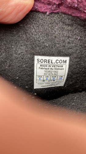 SOREL Purple And Black Waterproof Women's Lace Up Winter Boots Sz 5. EUC - Picture 6 of 6