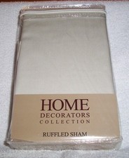 TWO 2 NEW-600 Thread Count 100 Cotton HOME DECORATORS Ruffled Pillow Sham