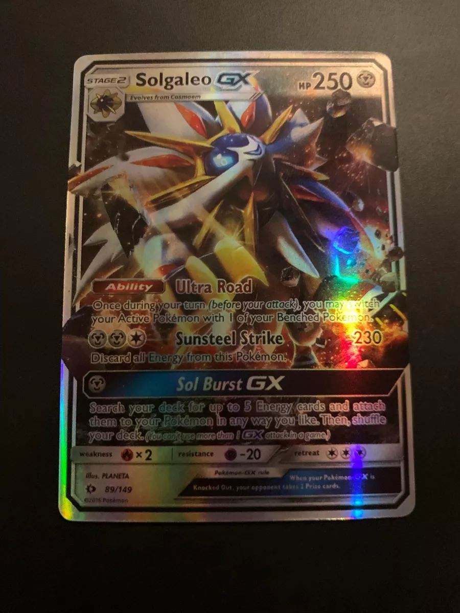 Pokemon TCG Sun and Moon Card Solgaleo GX 89/149 Full Art Rare