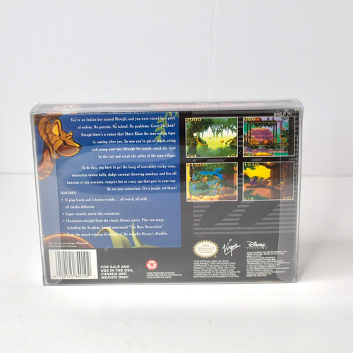 Disney Il Libro della Giungla Super Nintendo SNES solo scatola gioco con protezione plastica - Foto 2 di 14