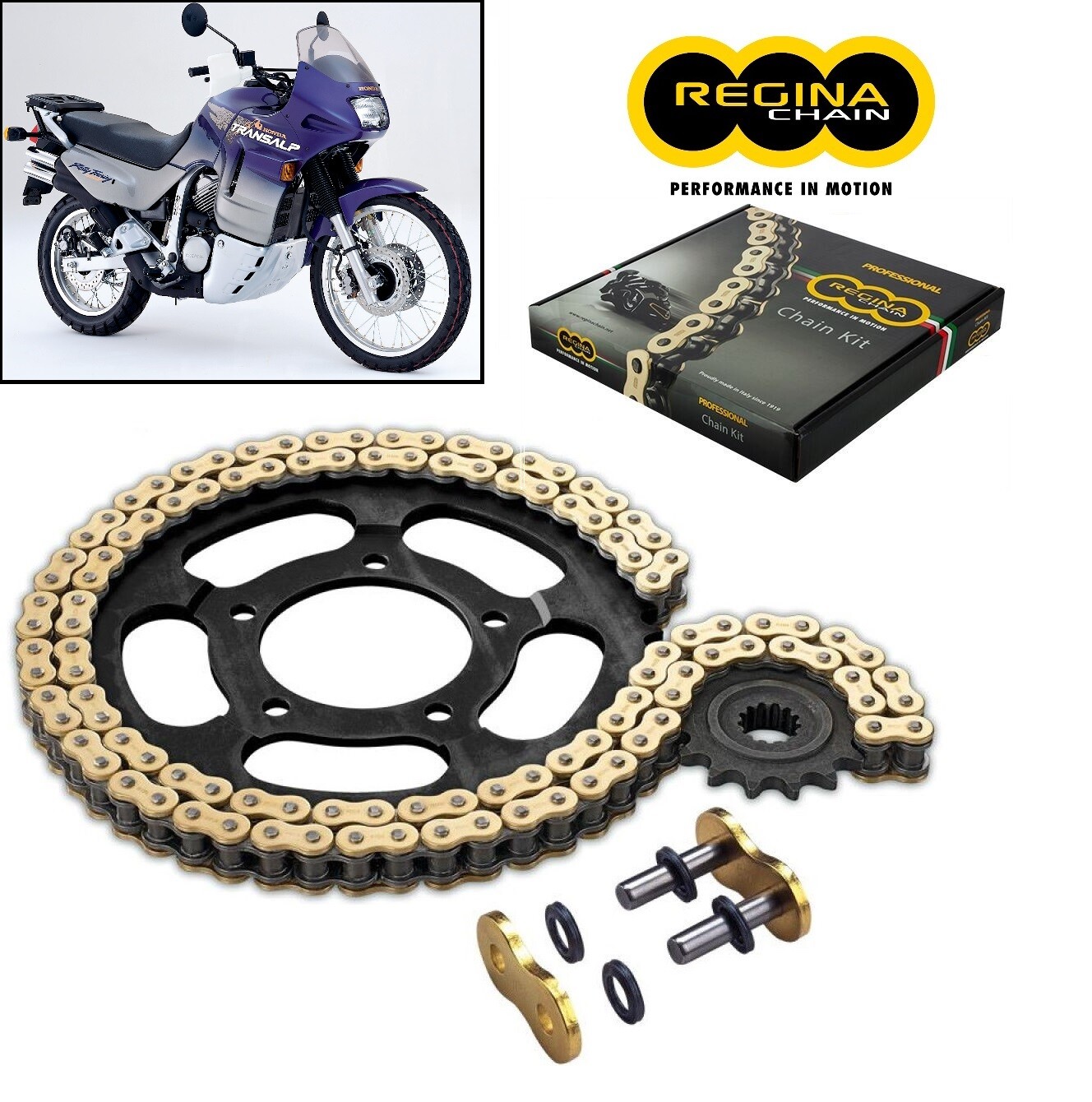 Kit chaine hyper renforcé pour Transalp 600 longévité supérieure acier forgé