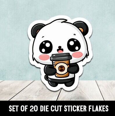 Die-cut sticker, Cute kawaii Panda cub sticker, whit