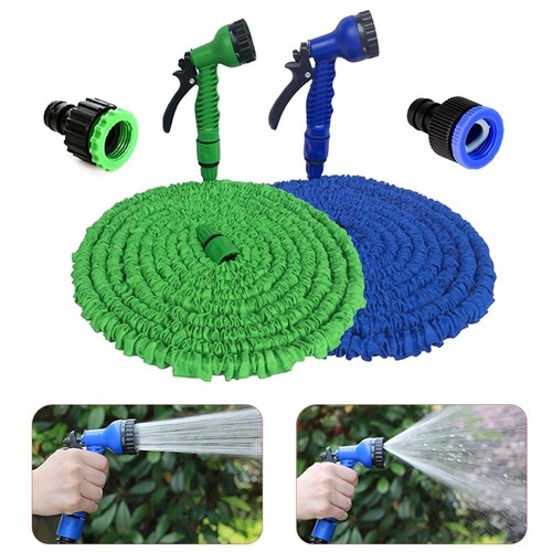 Expanding Expandable Flexible Garden Water Hose w Spray Nozzle-25, 50, 75, 100FT