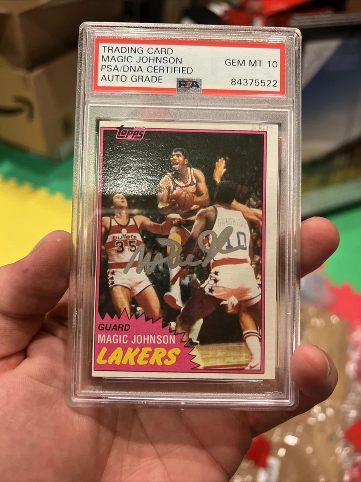 Autographed Magic Johnson Signed 1981 Topps #21 Lakers PSA Signature Graded 10 - Image 3 of 4