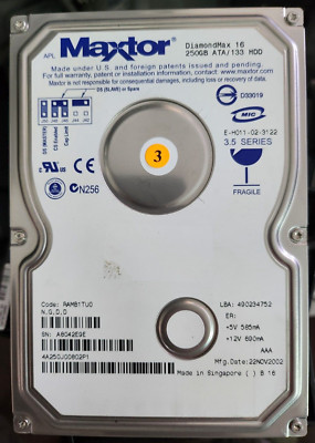 Maxtor 4A250J0 DiamondMAX 16 250GB ATA/133 5.4K RPM IDE 3.5'' Hard Drive NOB!!!