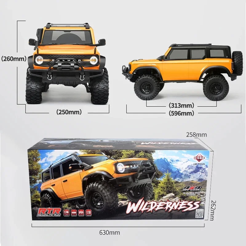 1/10 Rc Car 4WD with LED 2.4G Electric Remote Control Rock Off-road Vehicle Car - Image 4 of 4