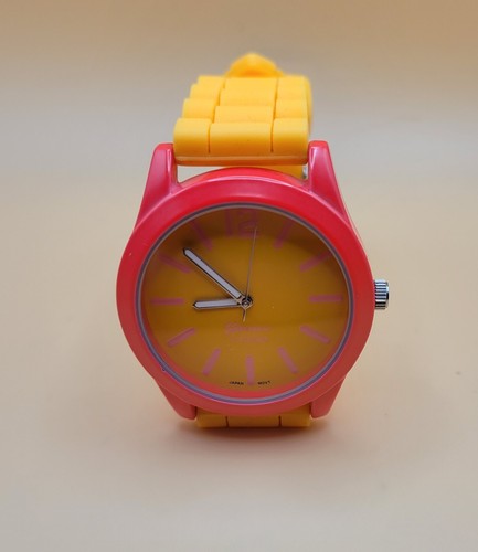 3 Geneva Watches - Orange, Black & White Silicone Bands *Working New Batteries* - Picture 3 of 14