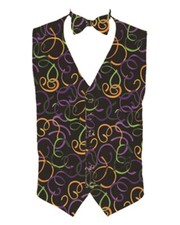 Men's Mardi Gras Confetti Vest and Bow Tie