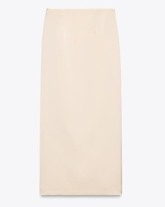 Jupe Midi Zara En Tricot - Ligne A, Taille M, Couleur Ivoire, Neuve Avec étiquette