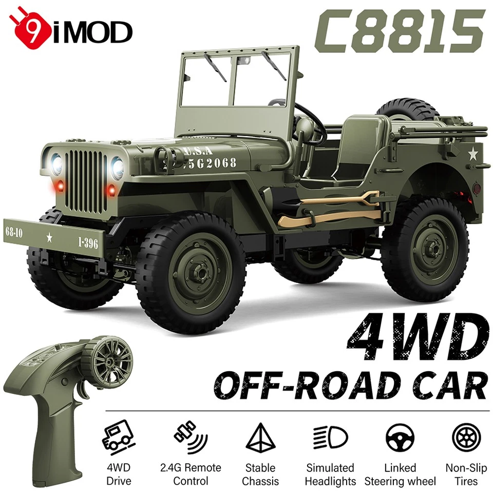 JJRC C8815 4WD RC Jeep 2.4G Off Road 50M Light Remote Controler Climbing Vehicle - Image 2 of 4