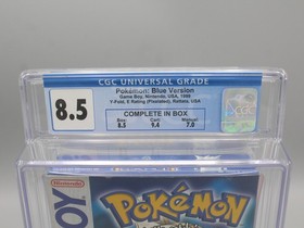 Pokemon: Blue Version Nintendo Game Boy CIB CGC Graded 8.5 w/ 9.4 Cartridge!