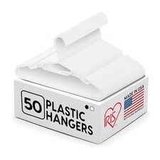Hangers 50 Pack, Clothes Hangers, Flexible Plastic Hangers with Standard White