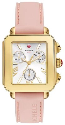 MICHELE Deco Sport Chronograph Pink Silikon Damenuhr MWW06K000072