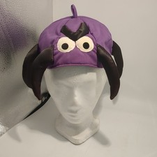 Vintage Halloween Hat 1985 Hallmark Halloweenie Beanies Purple Spider w Mad Eyes