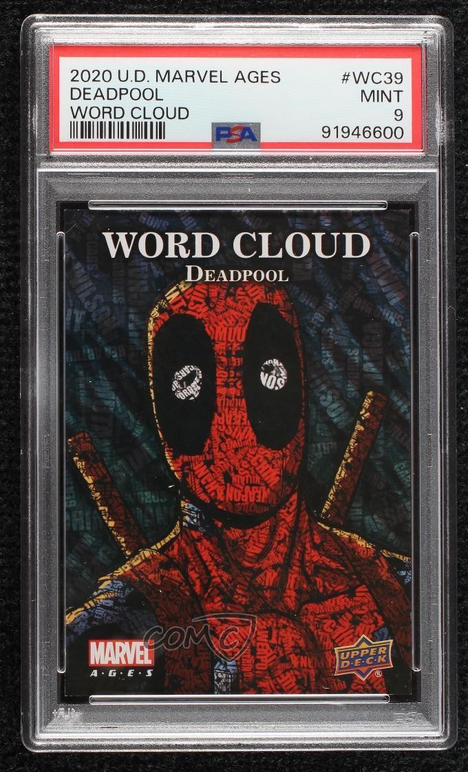 2020 Upper Deck Marvel Ages Word Cloud SSP Deadpool #WC-39 PSA 9 MINT 0b3o