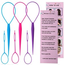Aigee 6pcs Topsy Tail Hair Loop Styling Tool Set Ponytail Maker