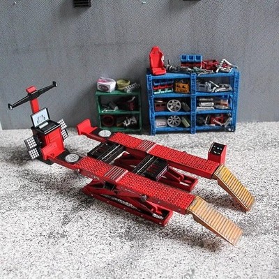1/64 Garage Szene Werkzeug Set Mechaniker Werkstatt Zubehör Zum Selbermachen Modell Display UK