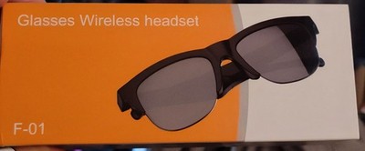 F-01 Wireless Bluetooth Smart Glasses Headset, UV Protection, Stereo, 50mAh