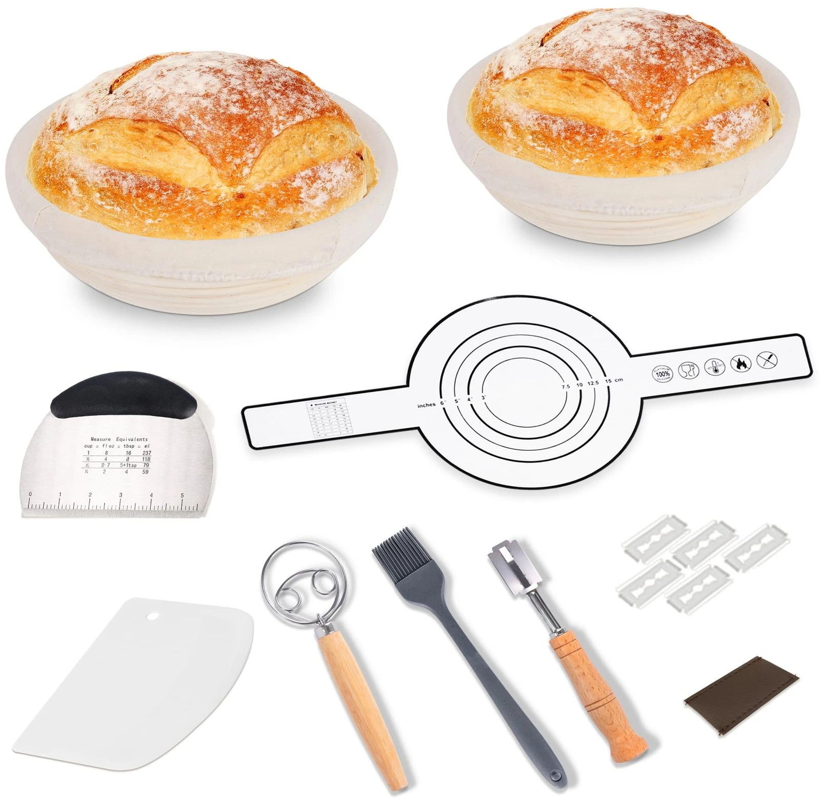 Bread Proofing Basket Kit, 10 In Round Sourdough Proofing Basket with Linen L...
Opens in a new wind