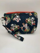 Handmade Koala Floral Print Zipper Makeup Bag...