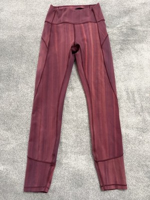 Lululemon In Movement Tight 25'' *Everlux Linear Spray Dye White Garnet