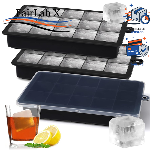 EiswüRfelform Silikon 3Er-Pack Mit Deckel Kugel EiswüRfelbehäLter Schwarz-image