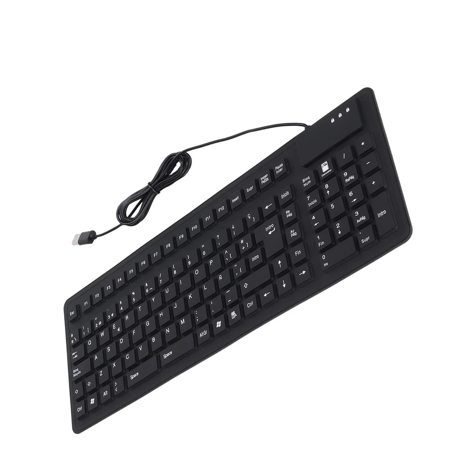 Keyboard 105 Key Spanish Usb Wired Foldable Quiet Waterproof Dustproof Si SPC - Image 4 of 4