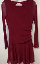 long sleeve RED SPARKLY dresses for women Size M mock Neck sexy