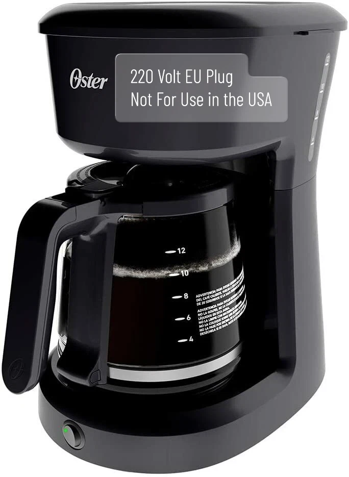 Oster New 220 240 Volt 12-Cup Coffee Maker (NOT FOR USA) Europe Asia Africa