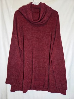 Jaclyn Smith Womens Size XL Red & Black Cowl Neck Long Sleeve Knit Sweater New