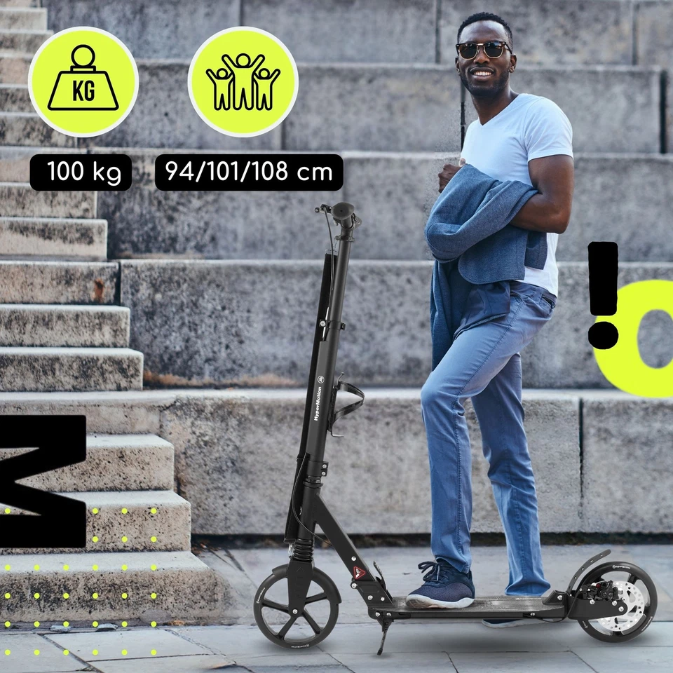 Trottinette Ado Adulte jusqu'à 100kg- 2 amortisseurs, Pliable- Aluminium- ABEC-7 - Photo 3/4