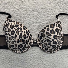 Chantelle Bra 34C T-Shirt Bra 12G2 Comfort Flex Lined Underwire Leopard Cheatah