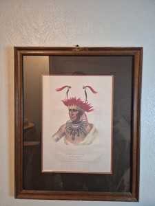 Chon-Man-I-Case , An Otto Half Chief Native American McKenny Lithograph Framed