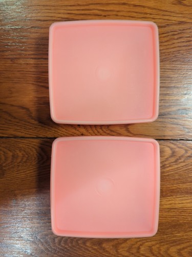 Vtg lot of 2 Tupperware Sandwich Orange Lunch Box 670-4 with lids 671-2 - Picture 3 of 3