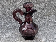 VINTAGE AVON DECANTER BOTTLE AMETHYST PURPLE VICTORIAN NAILHEAD STOPPER