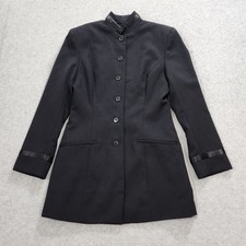 Vintage Norma Kamali Blazer Womens 8 Black Button Evening Jacket Stand Collar