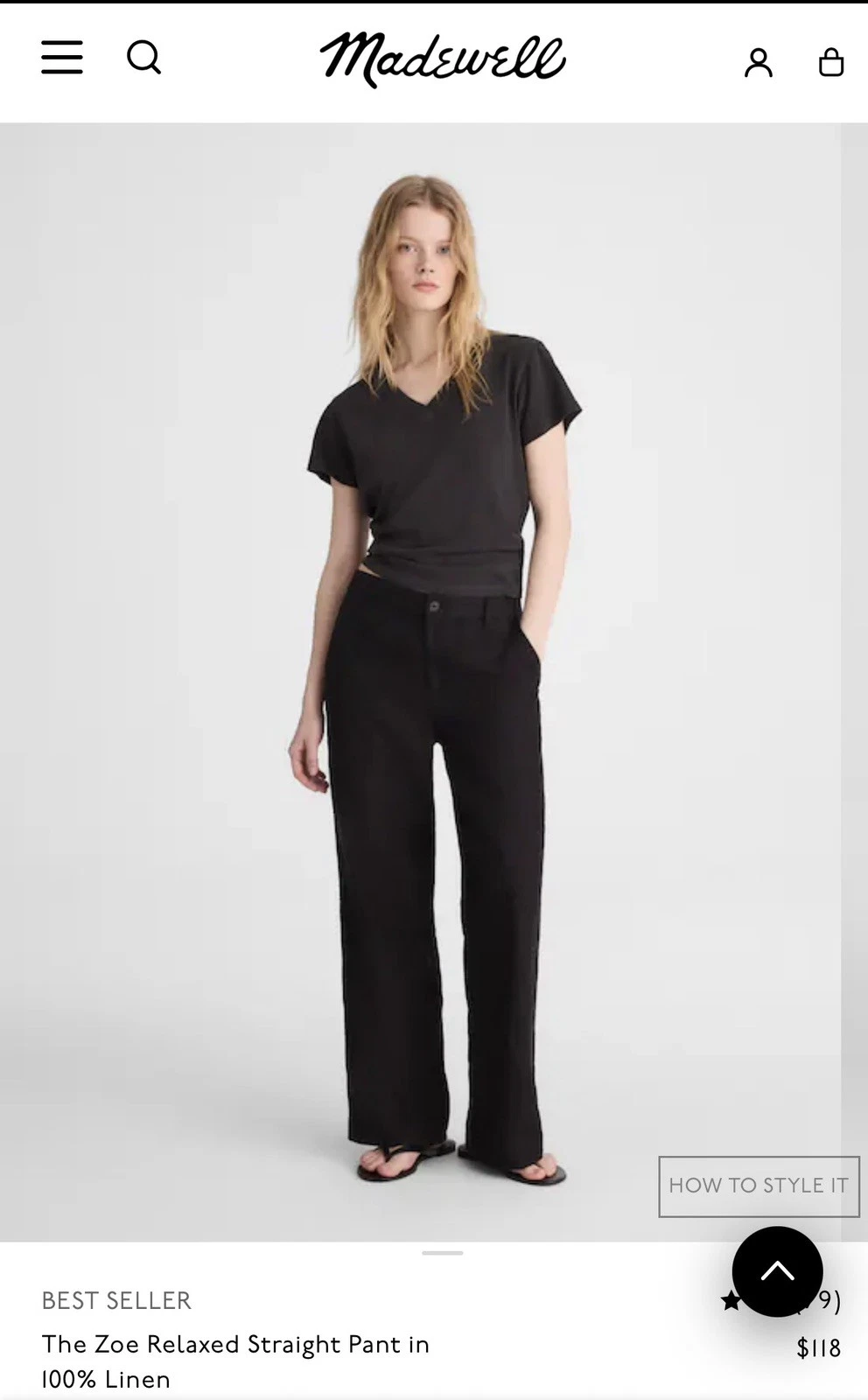 Madewell The Zoe Relaxed Straight Pant 100% Linen NWT Size 4