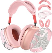 Pink Glitter Star 4in1 Protection Kit for AirPods Max TPU Case Silicone Covers